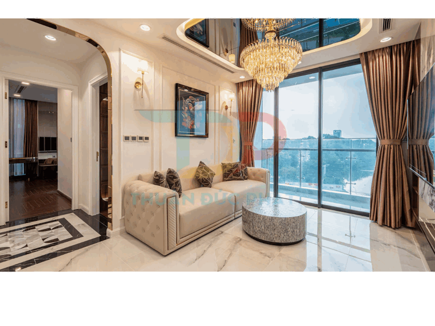 View nhìn từ phòng khách có view ra ngoài thảo cầm viên và kênh thị nghè.
